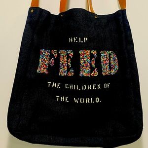 FEED BLACK ARTISAN BEADED CROSSBODY BAG, made in India, jute cotton, and leather